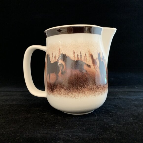 Lodge Stoneware Thomas Norby Wild Horses Creamer Pitcher Big Sky Carvers 1999 - Picture 2 of 9